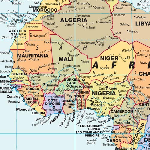 Amazon | クラシック世界地図 - 50インチ x 33インチ ペーパー